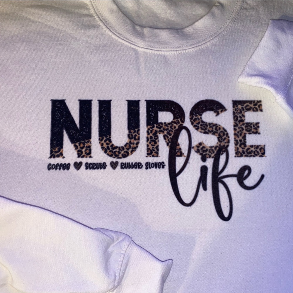 Sublimated nurse life fleece crew neck